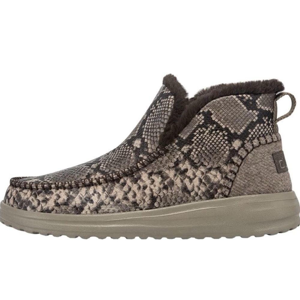 Hey Dude Denny Python Tan Booties Size 9 / Like New